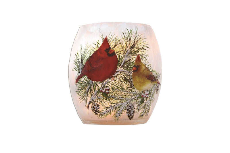 Lighted Glass Jar - Cardinal in Pine - Shelburne Country Store