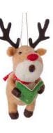 Felt Reindeer Holding Book Ornament - Shelburne Country Store