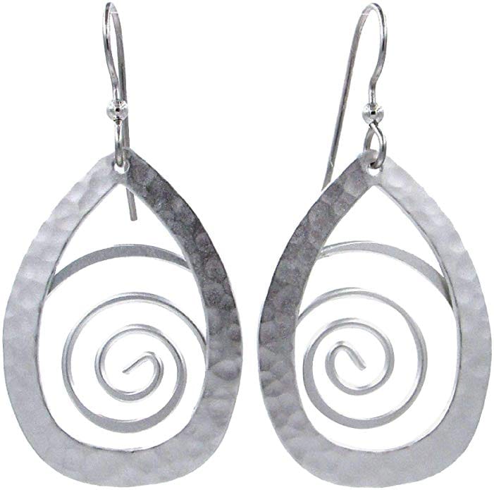 Silver Hammered Tear with Coil Earrings - Shelburne Country Store