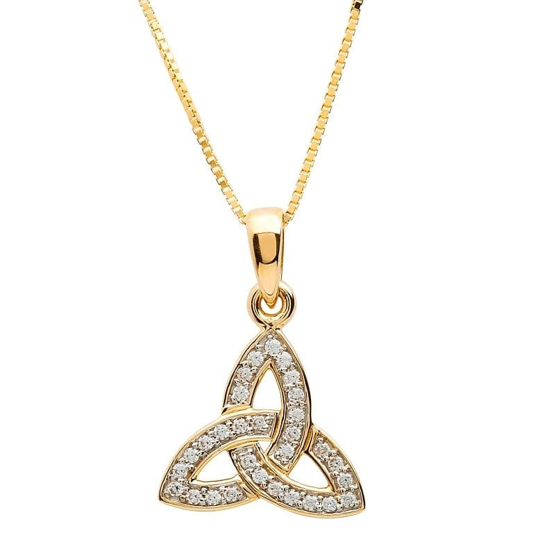 Trinity Knot Stone Set Necklace 10K Gold - Shelburne Country Store