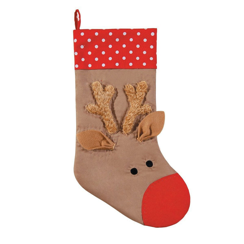 Reindeer Quilted Stocking - Shelburne Country Store