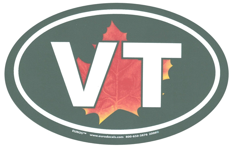 VT Maple Leaf  Euro Sticker - Shelburne Country Store