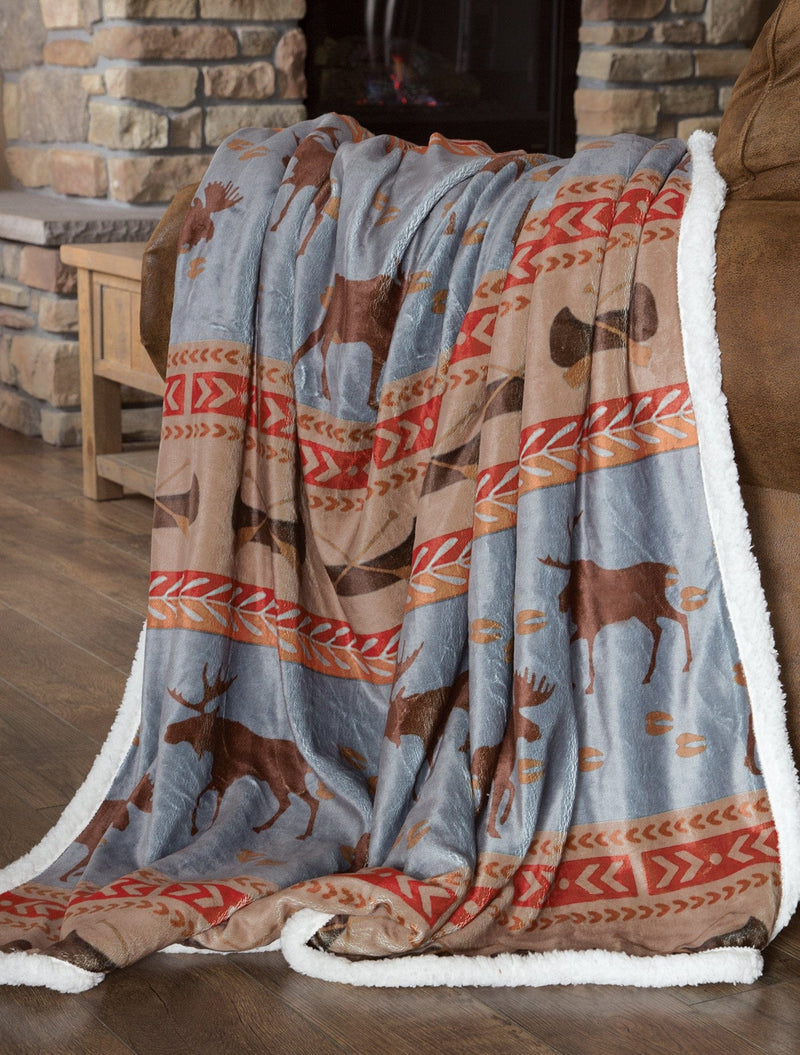 Moose Tracks   Extra Plush Sherpa Throw Blanket - Shelburne Country Store