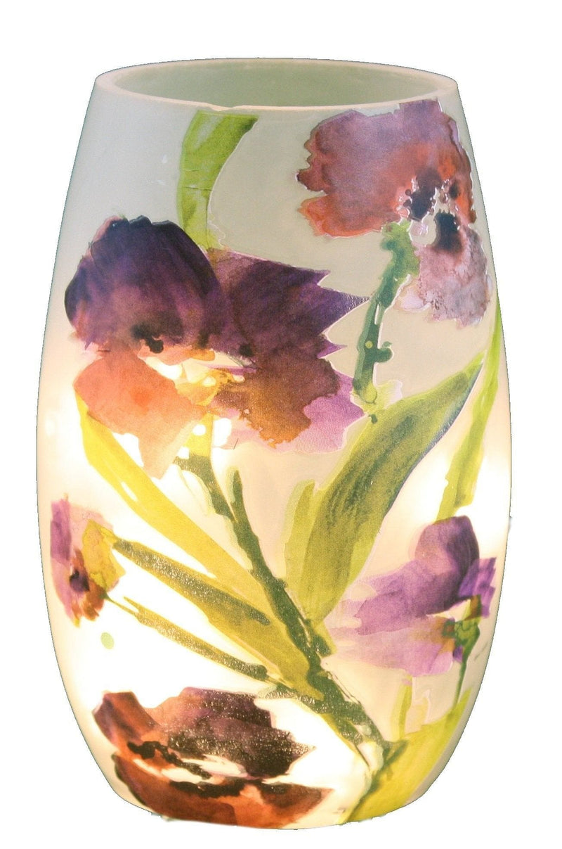 Lighted Glass Vase - Watercolor - - Shelburne Country Store