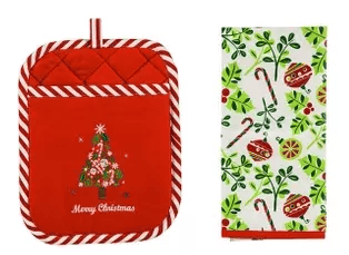 Tea Towel and Pot Holder - Merry Christmas - Shelburne Country Store