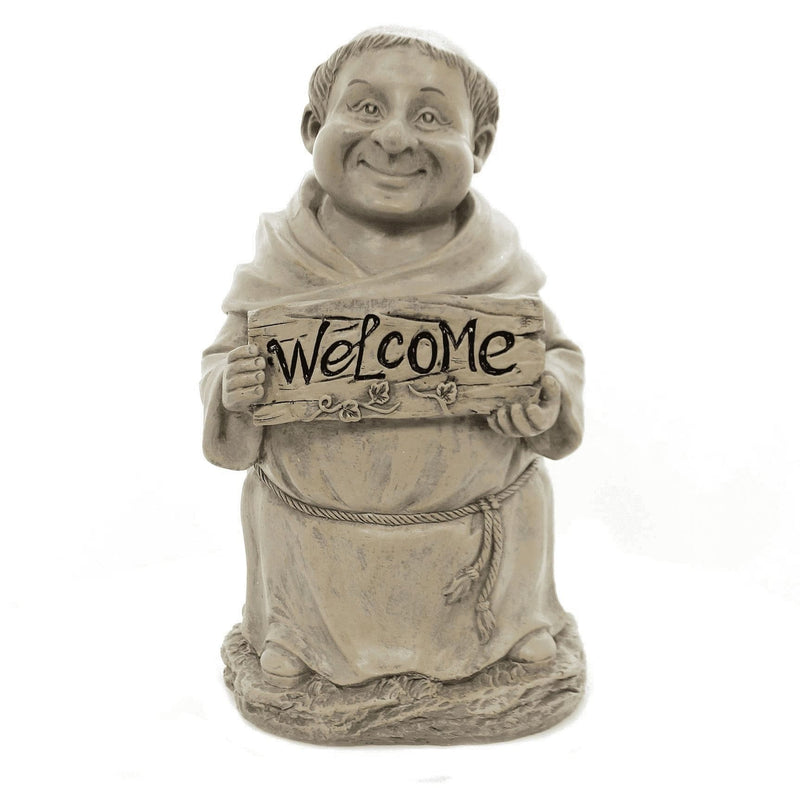 12 inch Monk With Welcome Sign - Shelburne Country Store