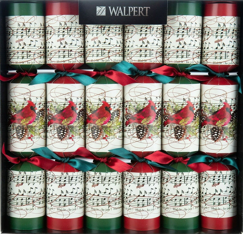 Musical Red Cardinal Crackers - 12 Inch - 6 Count - Shelburne Country Store