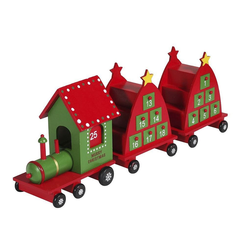 Red and Green Train Advent Calendar - 3 Piece Set - Shelburne Country Store