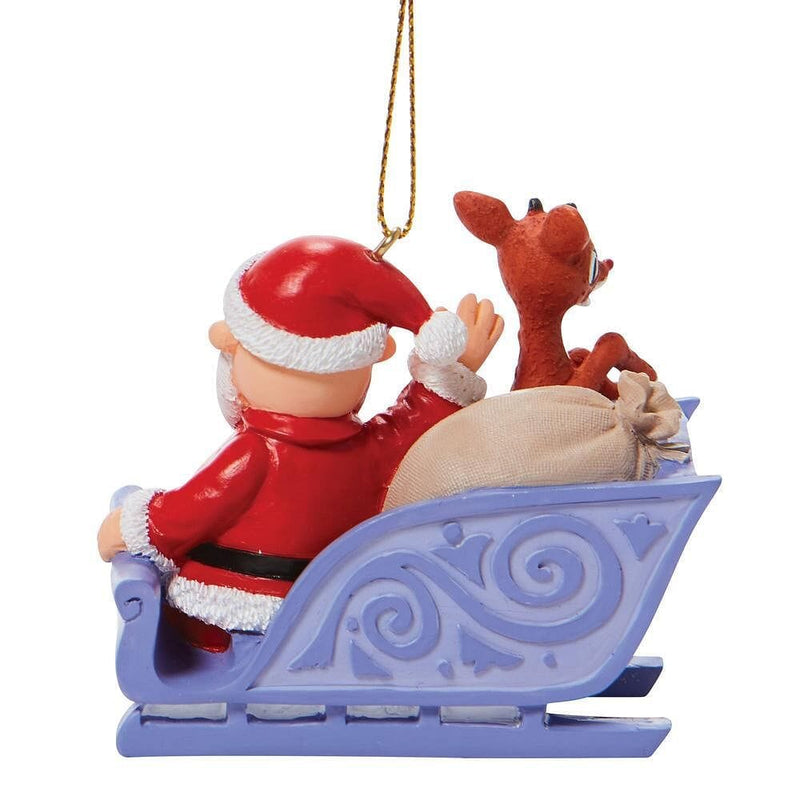 Santa's Sleigh with Rudolph Ornament - Shelburne Country Store
