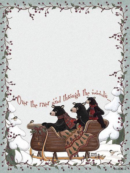 Sticky Note Pad - Bears in a Sleigh - Shelburne Country Store