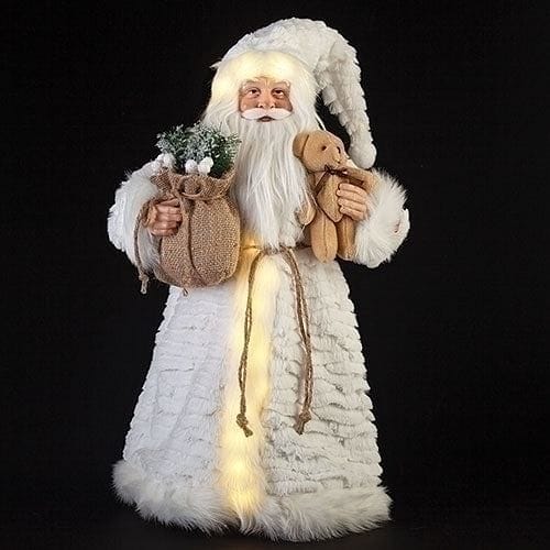 LED Fabric Santa - 20 inch - Gold and Silver - Shelburne Country Store
