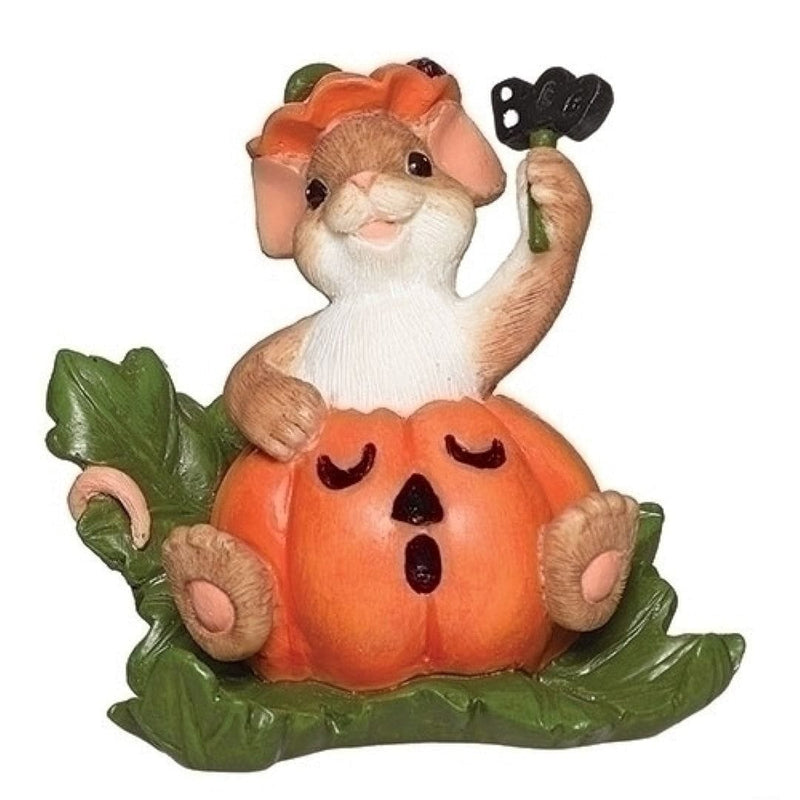 Mouse Jack-o-Lantern Figurine - Shelburne Country Store
