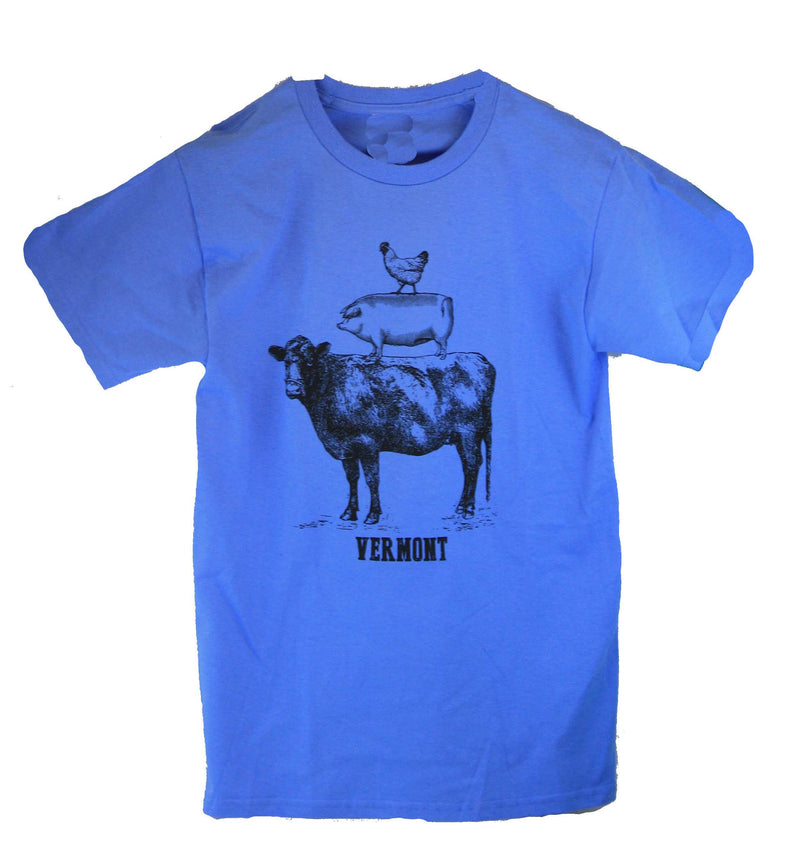 Farm Animal Stack T-Shirt on Carolia Blue - - Shelburne Country Store