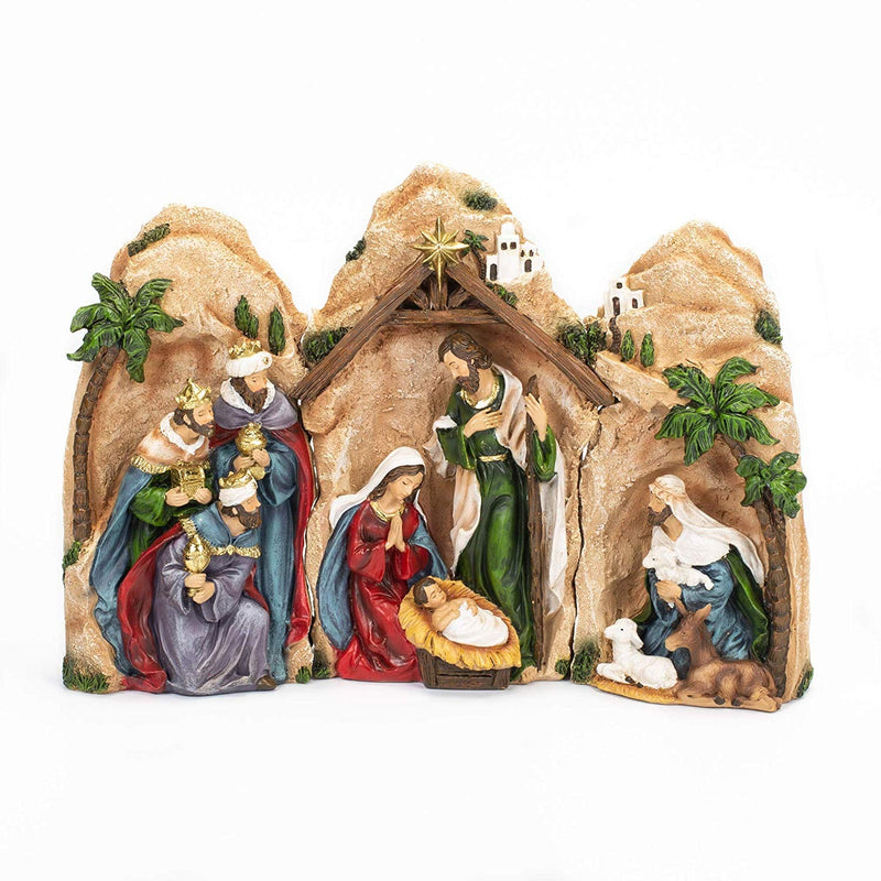 10 Inch 3 Piece Nativity Grotto Set - Shelburne Country Store