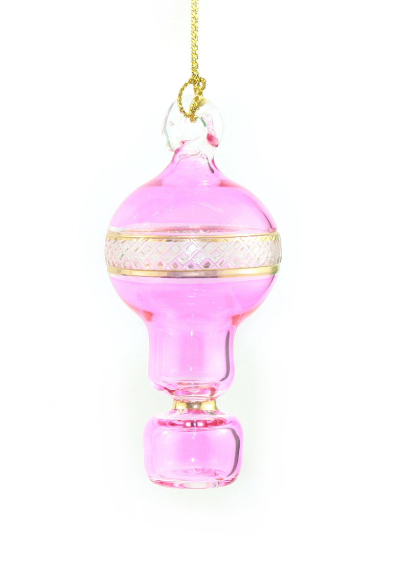 Mini Glass Hot Air Balloon Ornament -  Pink - The Country Christmas Loft