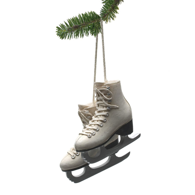 Hammill Ivory Figure Skate Pair Ornament - Shelburne Country Store