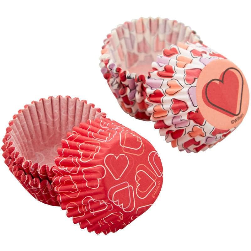 Red and Pink Hearts Valentine's Day Mini Cupcake Liners - 100 Count - Shelburne Country Store
