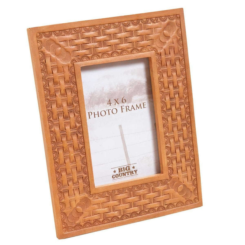 Big Sky Carvers Tooled Basket Weave Photo Frame, 4 By 6-Inch - Shelburne Country Store