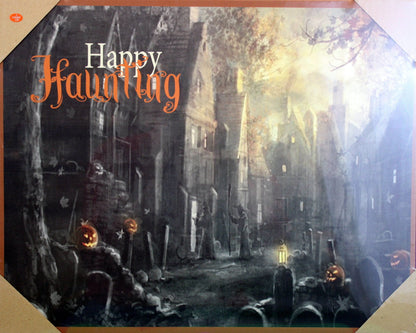 Canvas Led Halloween Pumpkin Wa - - Shelburne Country Store