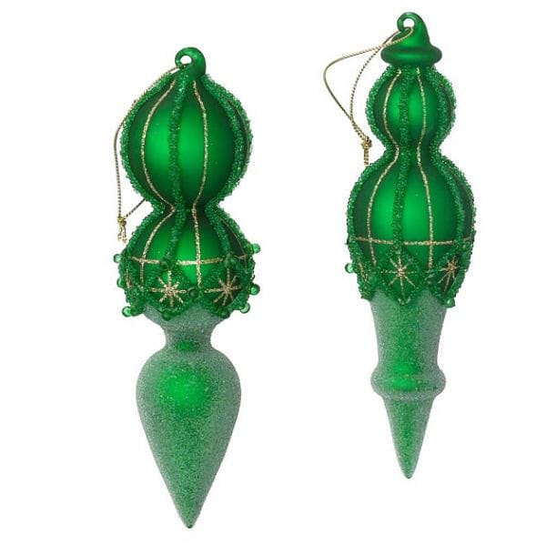 Green Finial Ornament (2 Asstd) - Shelburne Country Store