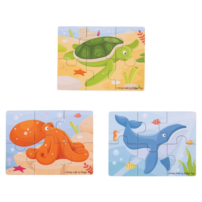 Sealife 6 Piece Puzzle - contains 3 Puzzles - Shelburne Country Store
