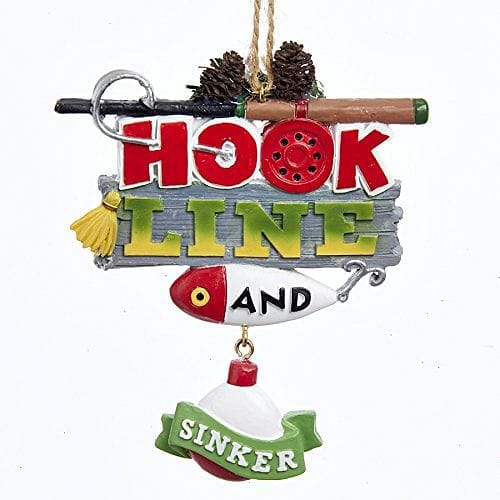 4.25 inch Resin Hook Line & Sinker Ornament - Shelburne Country Store