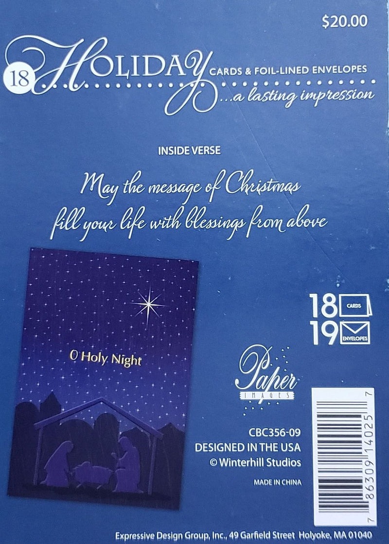 Holiday Luxury Religious Favorites 18 Card Box - O Holy Night - Shelburne Country Store