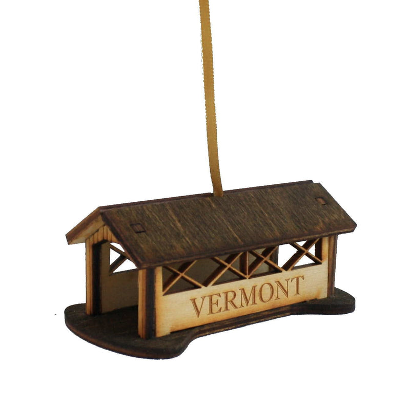 Wooden 3D Vermont Covered Bridge Ornament - Shelburne Country Store