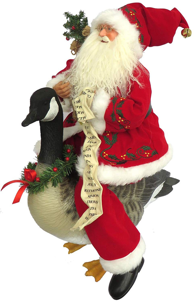 Santa on a Christmas Goose - Shelburne Country Store