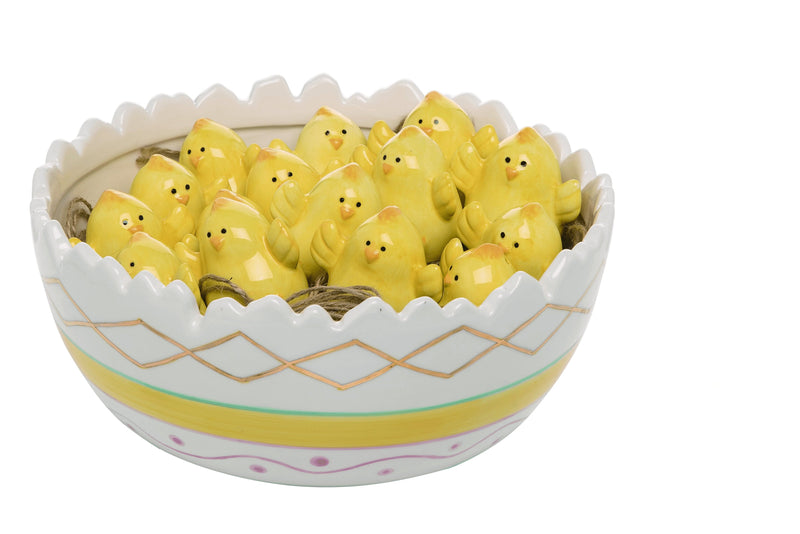 Ceramic Easter Egg Serving Bowl (chicks not included) - Shelburne Country Store