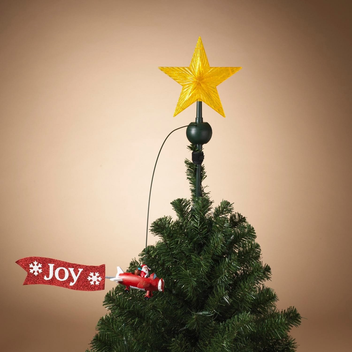 Santa Biplane Lighted Tree Topper - Joy - Shelburne Country Store