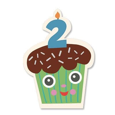 Cupcake Face 2nd Birthday Card - Shelburne Country Store
