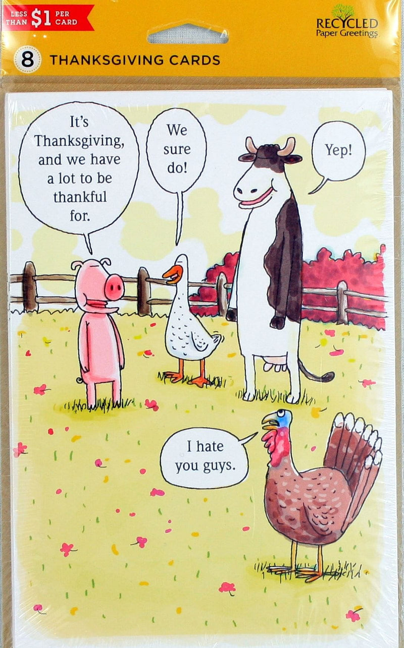 Thanksgiving Card Set - Farm Animals - Set of 8 - Shelburne Country Store