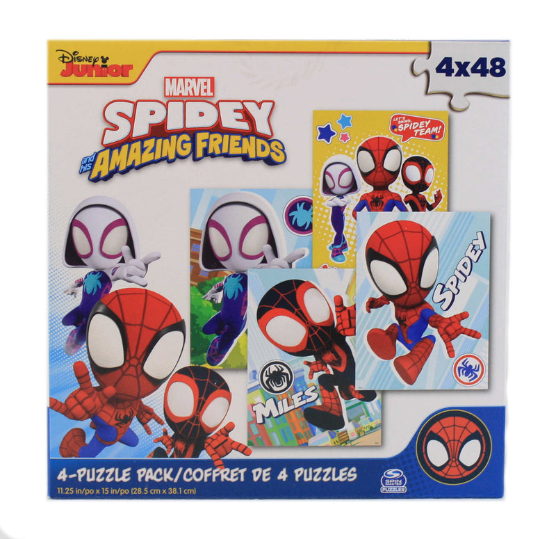 Kids 4 Puzzle pack - 48 piece - Spidey and his Amazing Friends - Shelburne Country Store