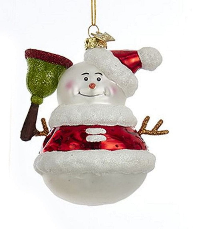 3.5 Inch Noble Gems Snowman Ornament - Red Hat - Shelburne Country Store