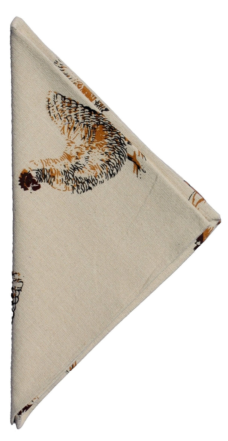 Hens & Rooster Linen (Beige) - - Shelburne Country Store