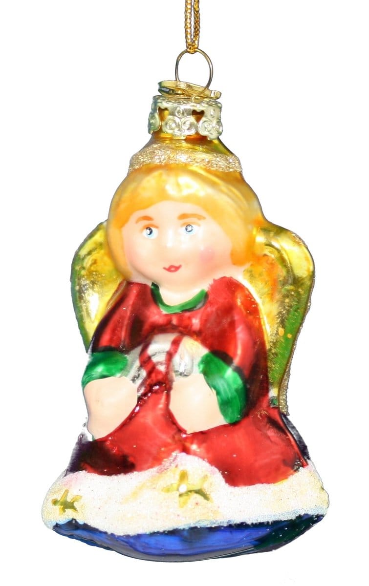 3 Inch Boxed Glass Ornament - Angel Candycane - Shelburne Country Store