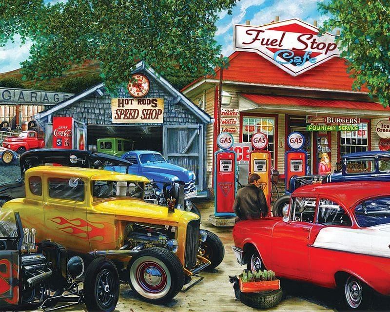 Hot Rod Cafe  - 1000 Piece Puzzle - Shelburne Country Store