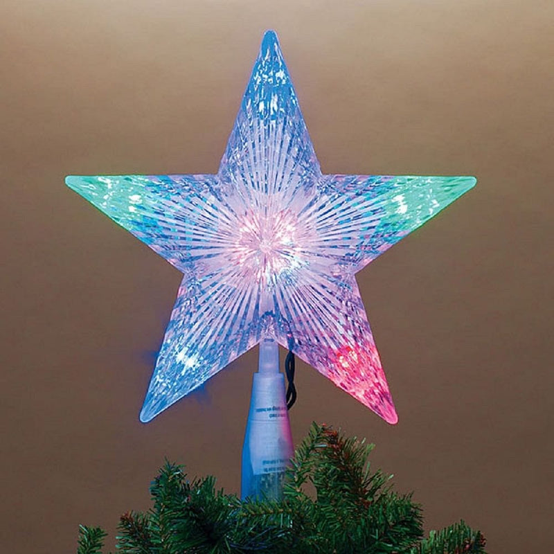 10" Crystal Star Multi Color LED Tree Topper - Shelburne Country Store