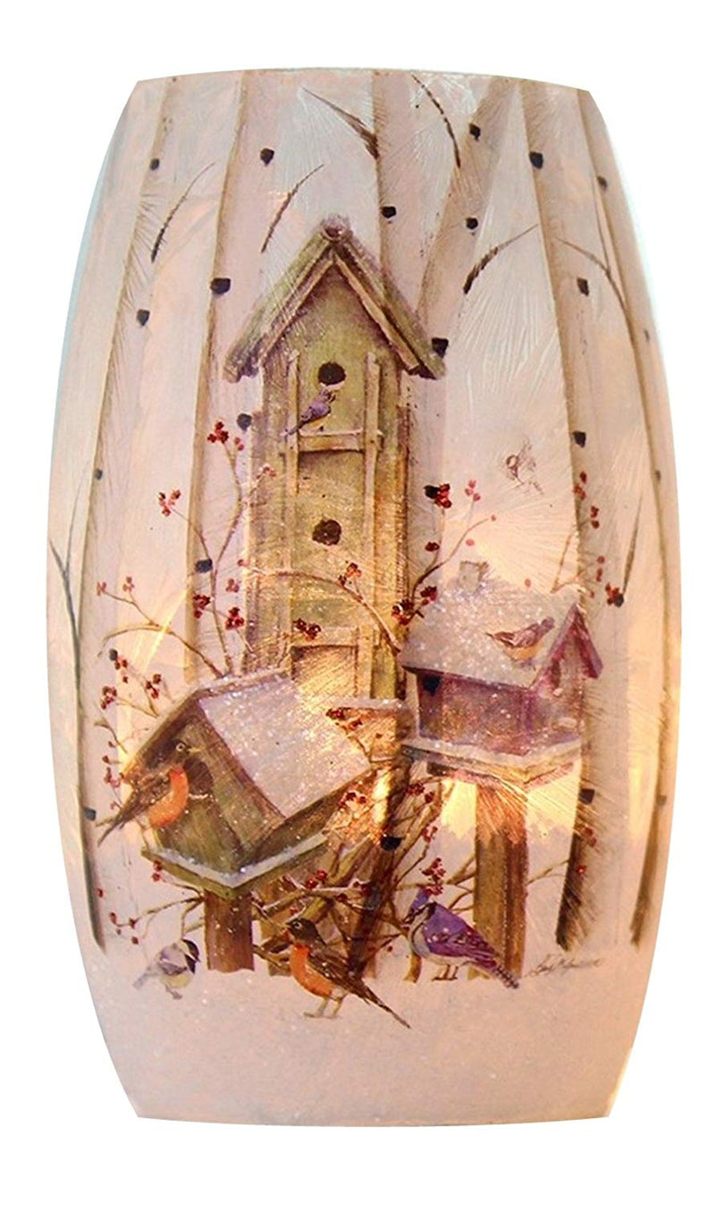 Lighted Glass Vase - Birdhouses - - Shelburne Country Store