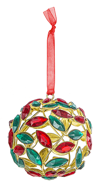 Acrylic Gem Holly Ball Ornament - Shelburne Country Store