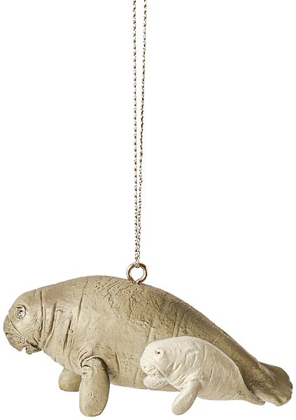Manatee and Baby Ornament - Shelburne Country Store