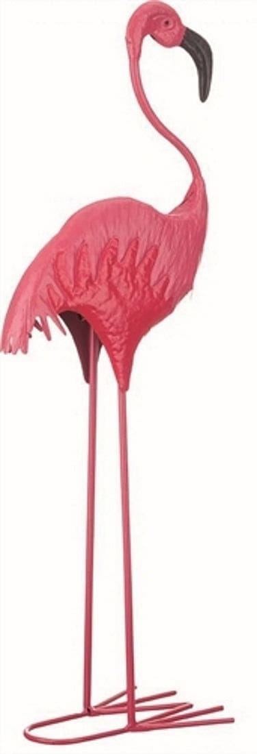 Metal Flamingo Standing Decor - Shelburne Country Store