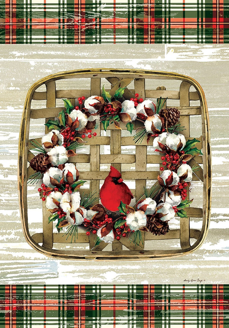 Cardinal Cotton Wreath - Flag - 28x40 - Shelburne Country Store
