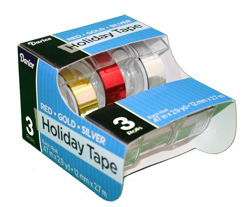 Darice Foil Holiday Tape 3 Pack - Shelburne Country Store