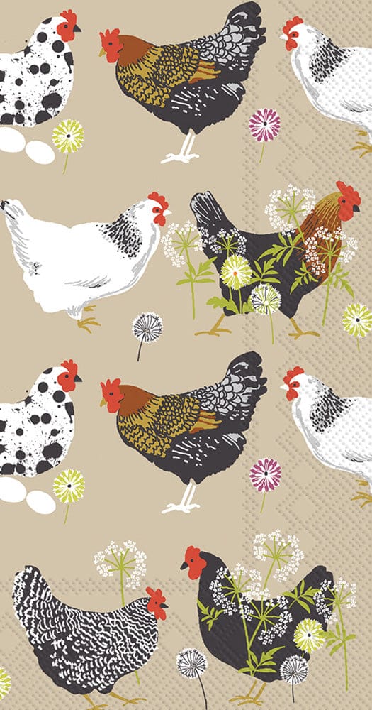 Spatter Hens Linen Guest Towel - Shelburne Country Store