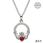 July Claddagh Birthstone Necklace with Swarovski Crystals - Shelburne Country Store