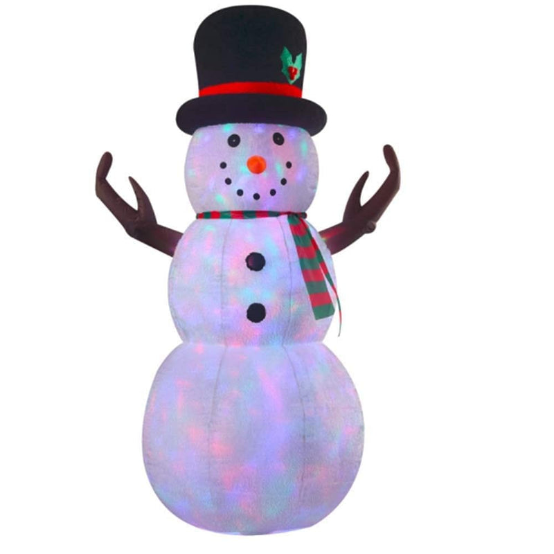 8 Foot Large LED Lighted Inflatable Plush Snowman - Shelburne Country Store