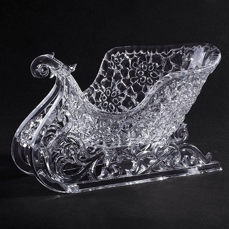 Winter’s Crystal Christmas Santa Sleigh Table Center Piece - 16 Inch - Shelburne Country Store