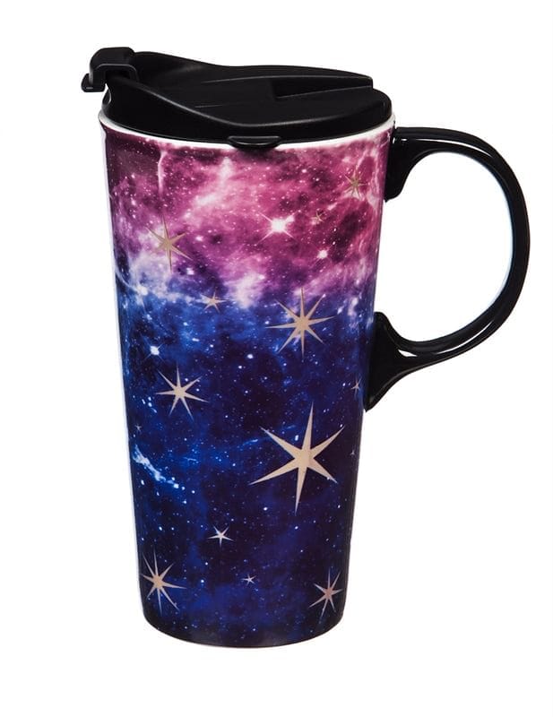 Ceramic Travel Cup with Metallic Accents, 17 oz. with Gift Box - Galaxy - Shelburne Country Store